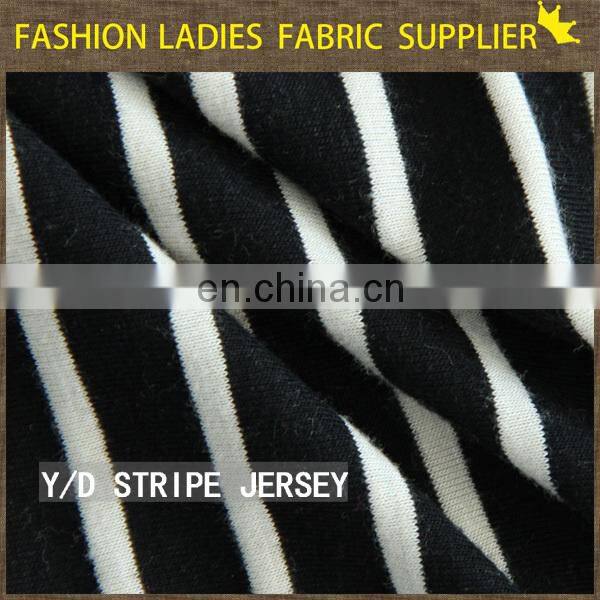 black and white jersey composition fabric polyester mesh jersey fabric Y/D stripe jersey