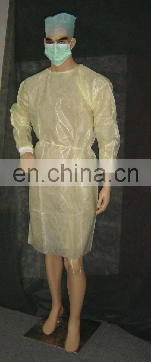 disposable PE coated gown with CE ISO13485 certificatio