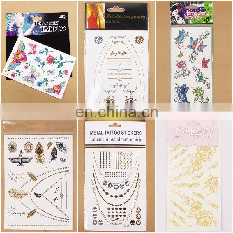 Gold/Silver Body Jewelry Sticker Deco Non-toxic metallic temporary tattoo