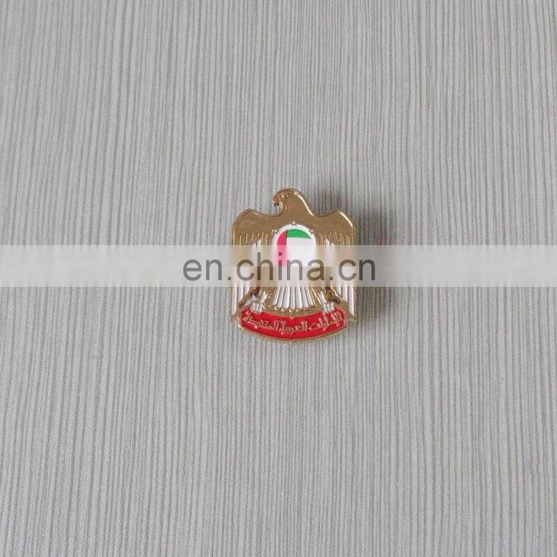 custom UAE falcon shape lapel pin in stock for 46th national day
