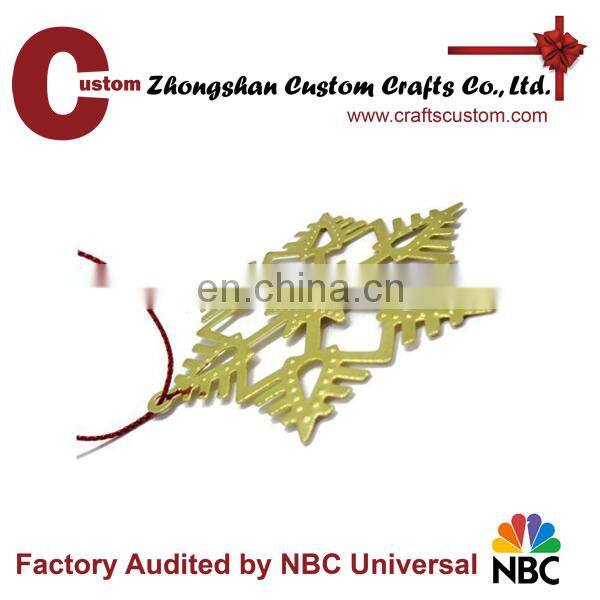 custom metal gold snowflake wholesale christmas ornament suppliers
