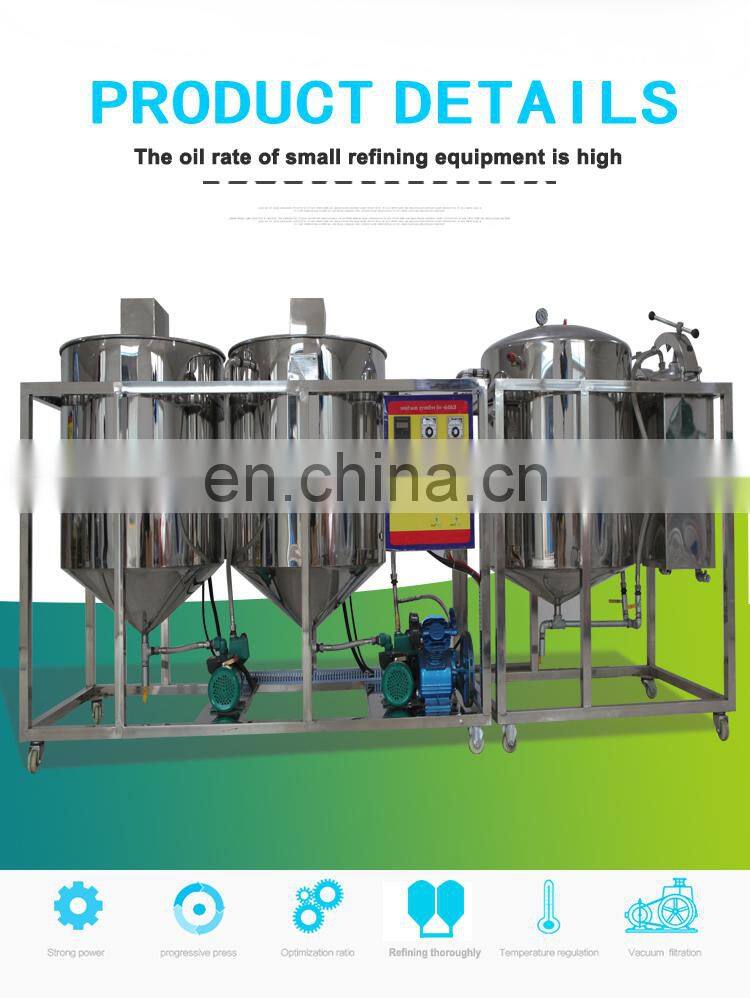 500-2500Kg Per Day Kenya Degummed Soybean Sunflower Edible Vegetable Oil Refine Processing Machine