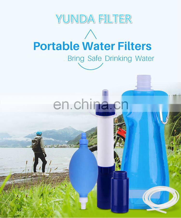 Personal Water Filter 1000L Mini UF Camping Water Straw 0.01 Micron Outdoor Survival Kit Emergency water straw filter