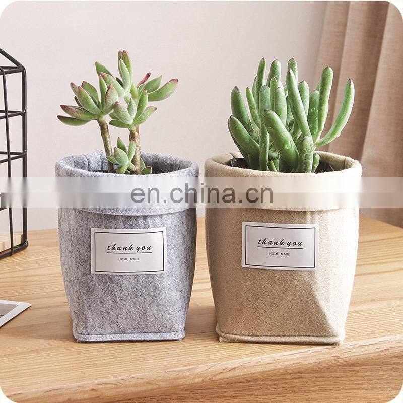 yellow customized color felt fabric pot with handles cheap high quality bag vegetable grow bags