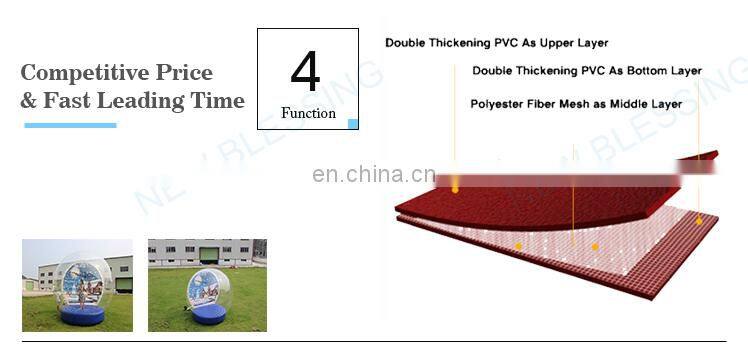 Factory high-quality customized outdoor christmas decoration giant inflatable human size snow globe tent for sale