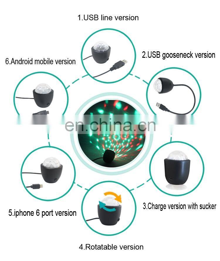 3W Mini RGB Disco Ball light bulbs for Home Party Car Decoration lamp