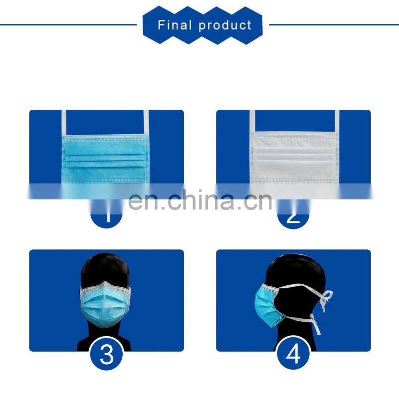 Full Automatic Medical Tie Type Flat Mask Making Machine