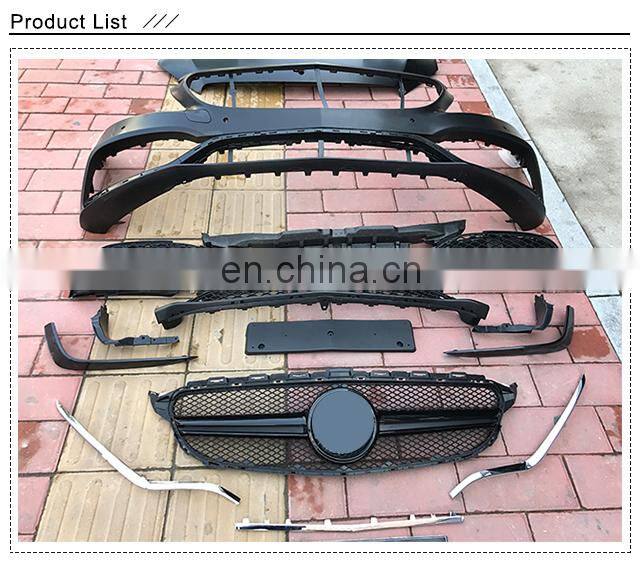 Auto Body Parts Car Bumpers for Mercedes-benz C-class W205 Facelift C63 AMG Body Kit 2014 2015 2016 2017 2018