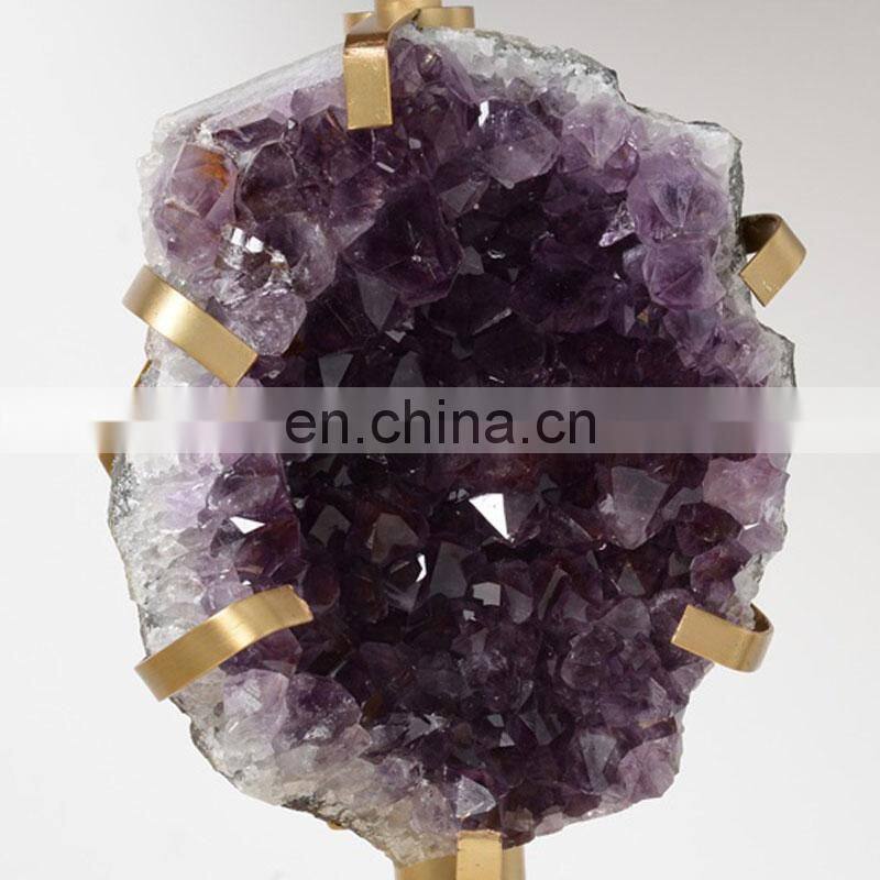 New Arrival Luxury Natural Rose Quartz Pink Crystal Stone Table Lamp For Bedroom