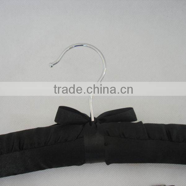 SS24 foams skirt hanger black satin hanger with clips