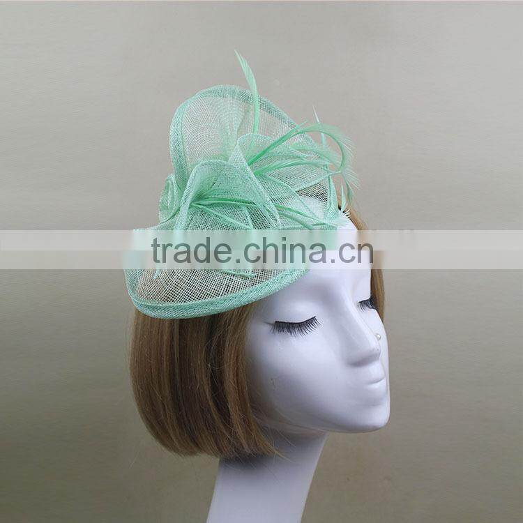 Elegant Feather Fascinator Sinamay Derby Races Hat
