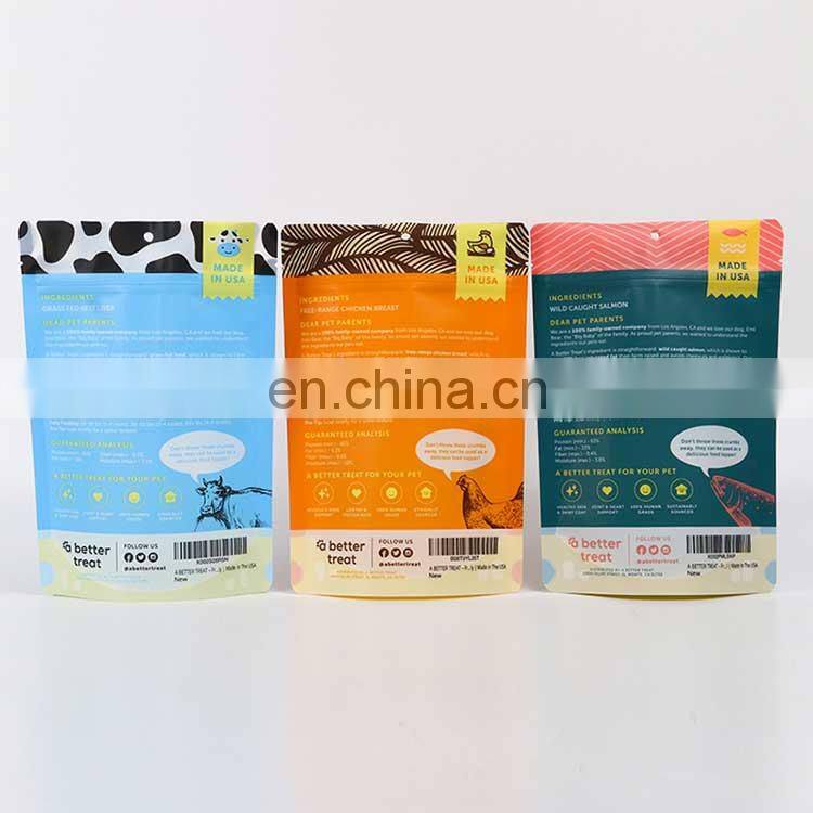 Custom digital printed aluminum foil stand up pouch snack food packaging bag for pork jerky