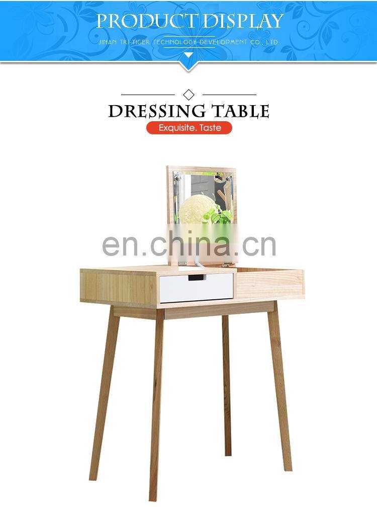 Factory Wholesale Wooden Children Dressing Table Set With Mirror Glass