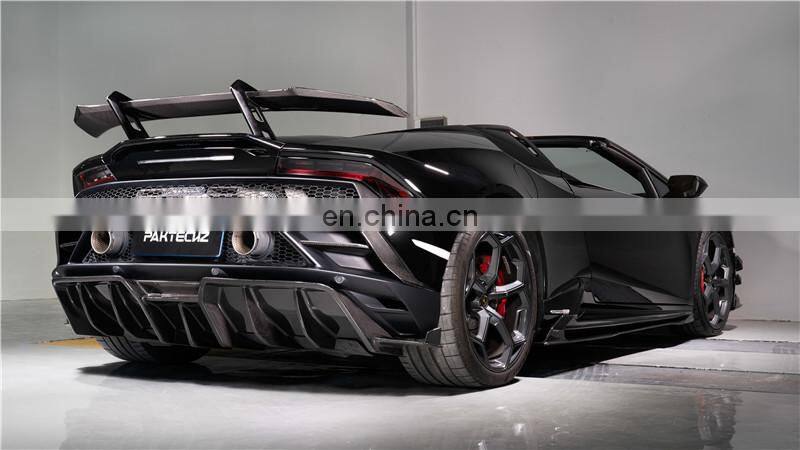 Runde Dry Carbon Fiber Kits For Lamborghini Huracan 580 610 EVO Upgrade Paktechz Body Kit Hood Front Rear Lip Fender Spoiler