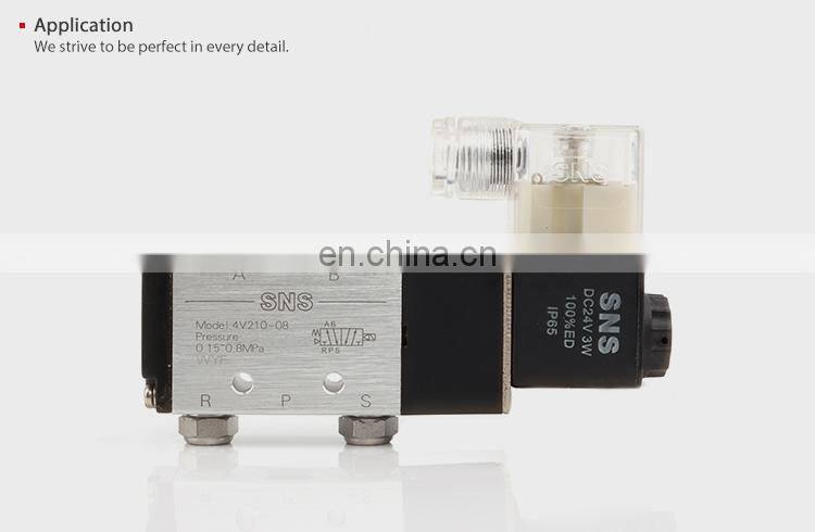 SNS BKC-V series stainless steel tube fittings pneumatic valve flat end exhaust muffler air silencer