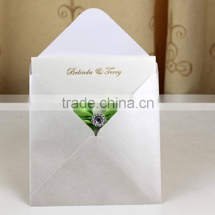 Creative Luxurious Design 2016 Wedding Card Invitations with Ribbon