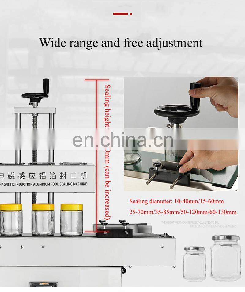 Continuous electromagnetic induction gasket aluminum foil sealing machine directly supplied by manufacturer automatic plastic ca