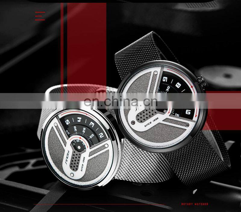SINOBI S9831G Custom Your Brand Logo Man Wristwatch Rotating Dial Male Watch Creative Design Man Sports Watch