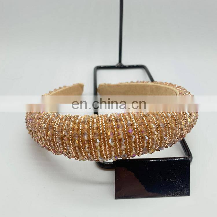 Crystal Headbands Fashion Hair Hoop Bands Bezel Luxurious Rhinestones Sponge Hairbands Women Hair Accessories Headdress