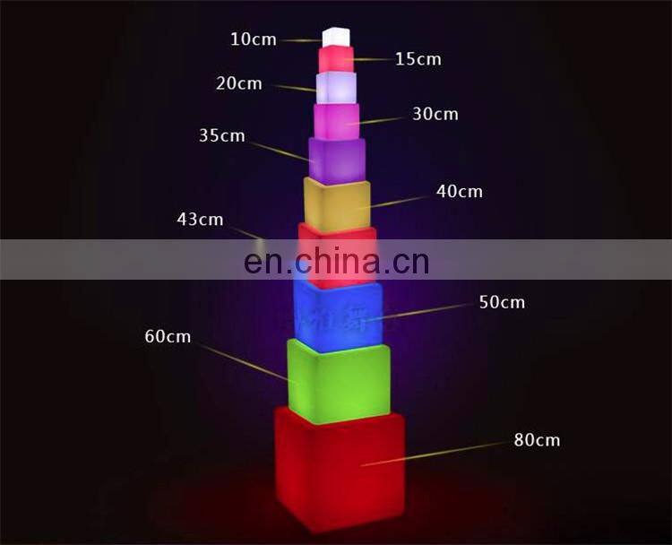 event cube chairs bright colored outdoor furniture 40cm led cube seat chair light