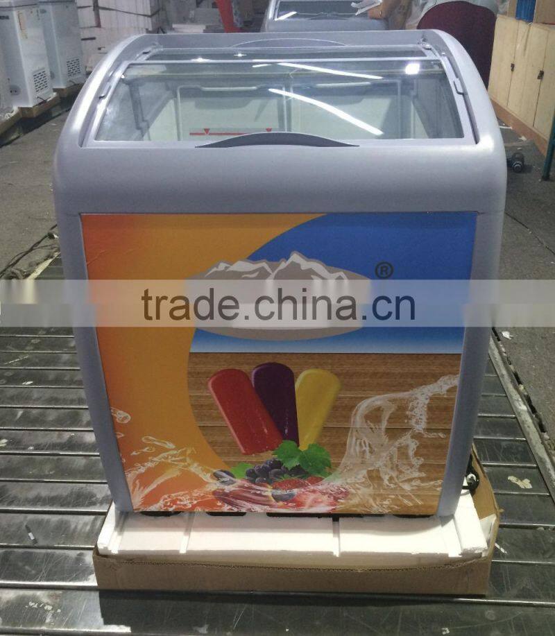 commercial glass door freezer display deep freezer price