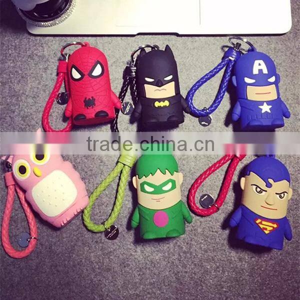 PVC Cartoon superman portable power bank 5200mAh