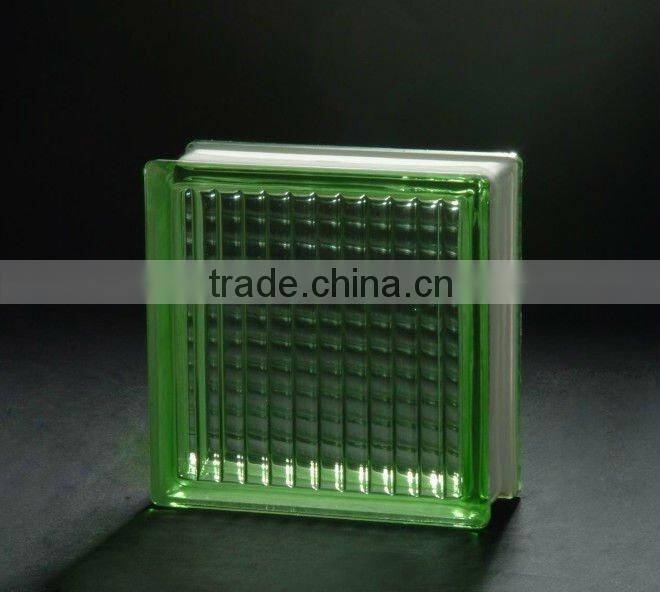 Various size and pattern green glass brick