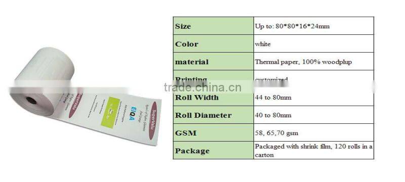 cash register tape 80*80 thermal rolls