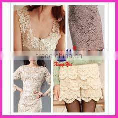 2013 Fashion white cotton lace embroidery fabric/stretch lace