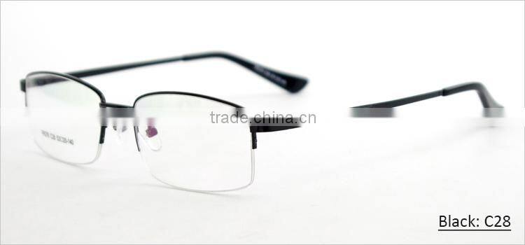 Fashion metal material half-rim 2014 latest design optical spectacle eyewear frames for men with spring hinge