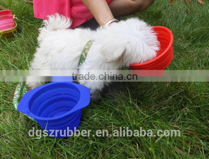 Collapsible cute silicone pet food bowl