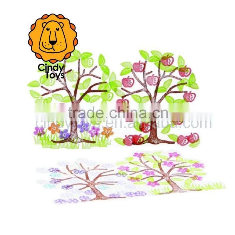 Wooden Rubber Stamp Apple Tree 7 pcs for kids