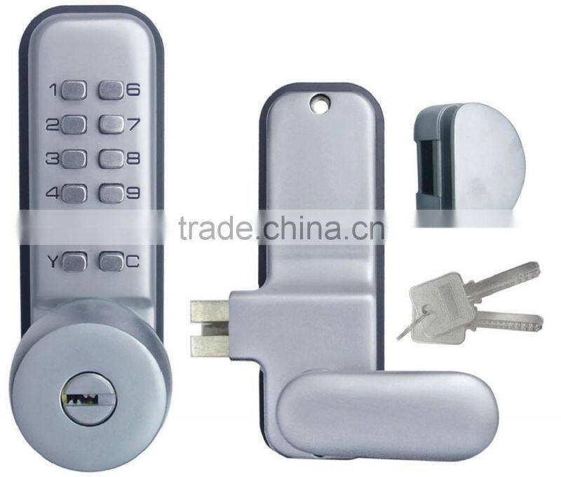 OSPON MECHANICAL PUSHBUTTON COMBINATION GLASS DOOR LOCK TAIN NICKEL OS3318L left handle