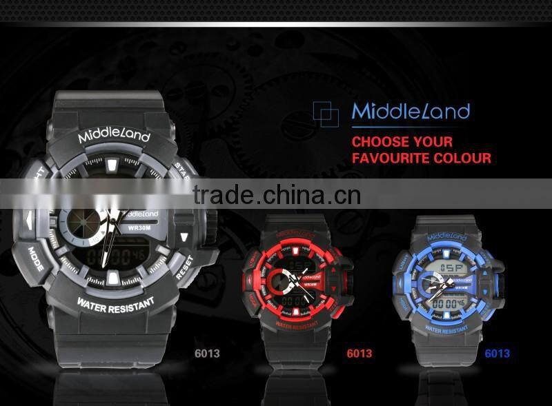 Custom logo man MIDDLELAND watch with changeable coloful ABS plastic strap digital LED sport watch