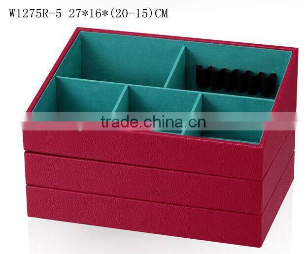 W1275R-5 Wholesale Alibaba Slope Style Cosmetic Storage Box Stackable Wooden Jewelry Display