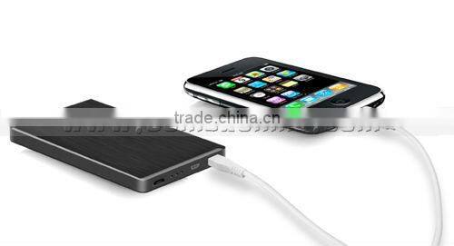 Ultra-thin aluminum alloy 2000mah portable power source with USB flash disk