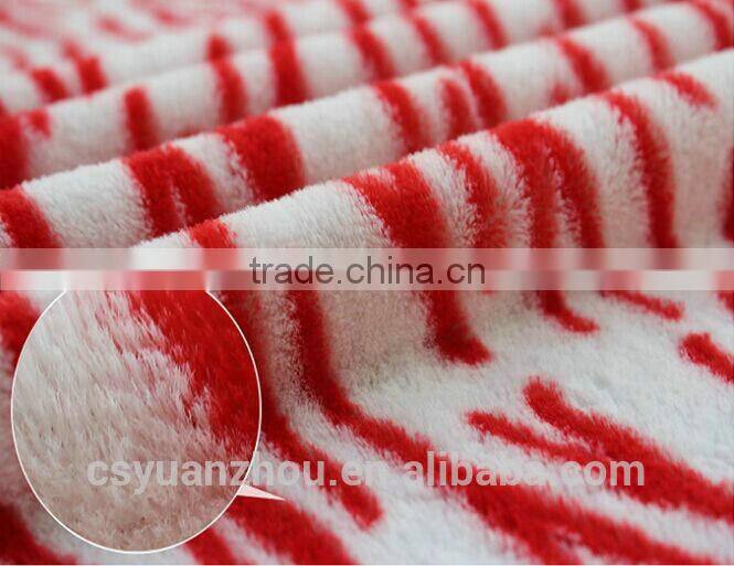 soft red stripe tiger print plush toy fabric
