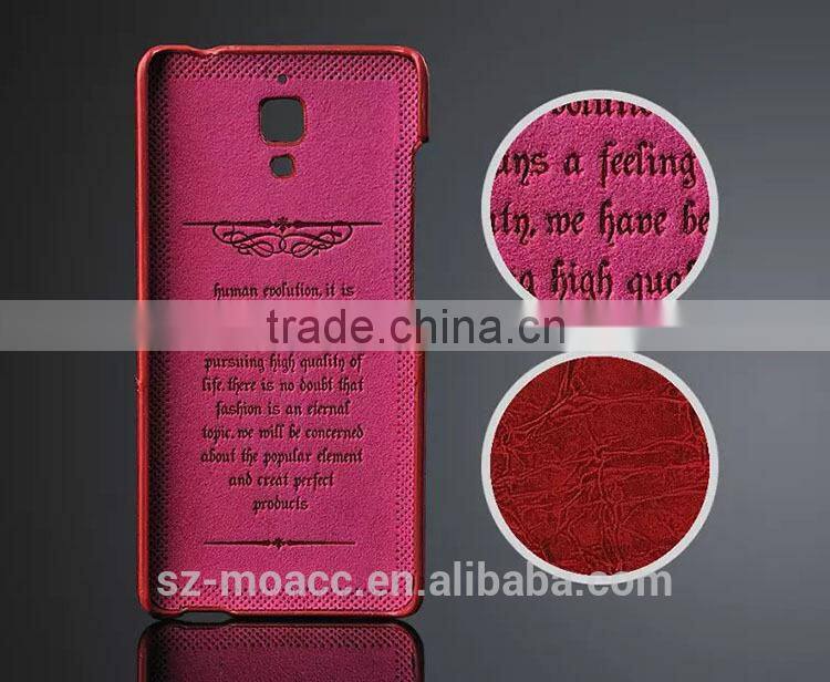 High Quality pu leather Back Cover case for xiaomi mi4
