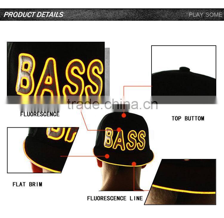 Wholesale famous brand name led flashing light up trucker hat
