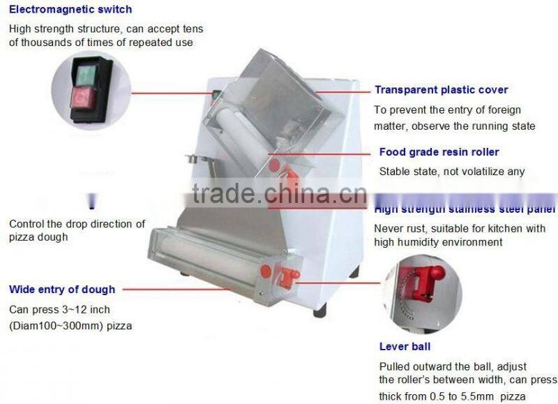 DR2A dough sheeter high efficiency maximum 300mm 12'' pizza for making pizza