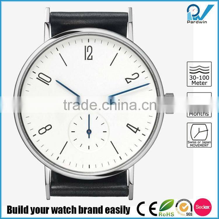 Mechanical watch movement calibre sapphire glass watch small second hand 38mm case diameter stainless steel case