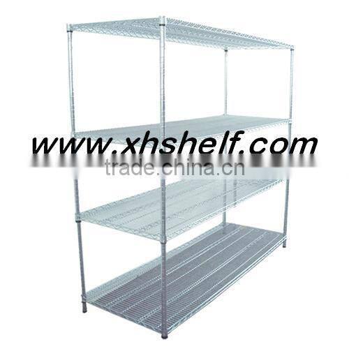 Plastic coating metal wire shelf industrial chrome shelving