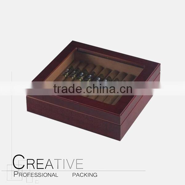 High grade wooden cigar humidor with glass window