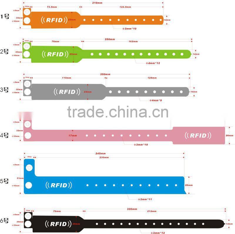 Soft PVC UHF Disposable rfid tag wristband for access control