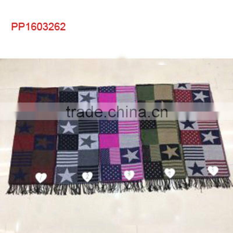 2016 stripe diamond printed cashmere pashmina scarf