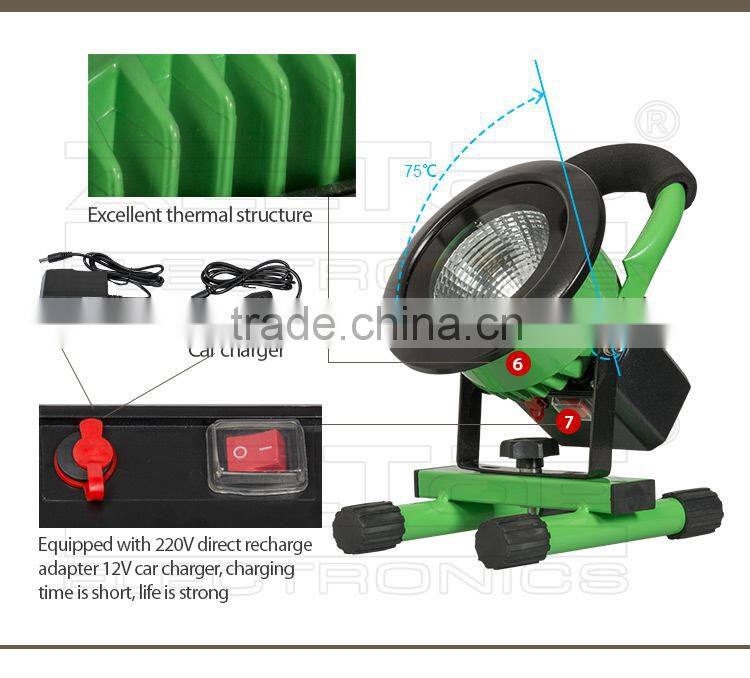 IP67 Waterproof portable aluminum bridgelux cob led 10w flood light