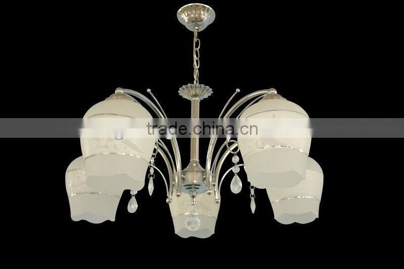 Chandelier and pendant with chrome base finished