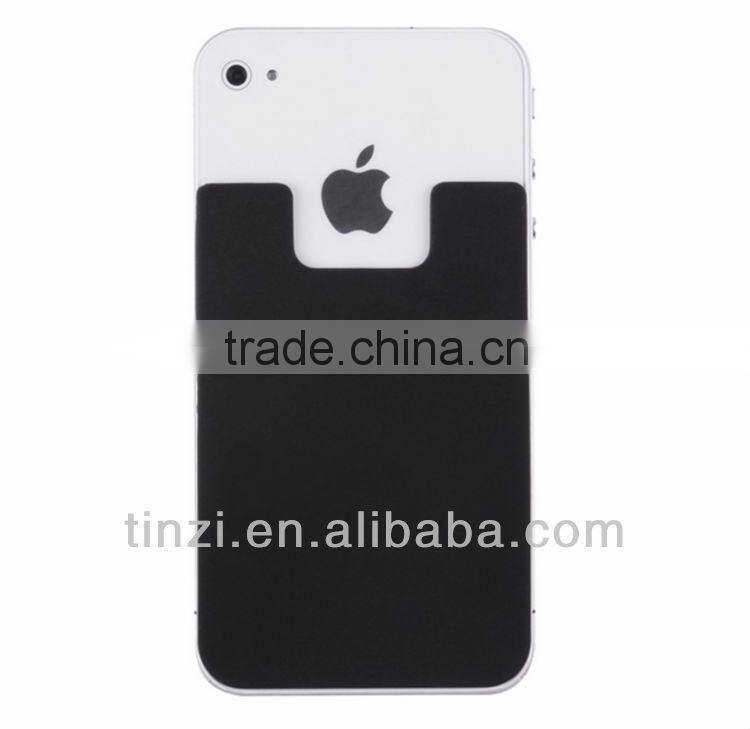 custom silicone smart card wallet 3m sticky cell phone card holder