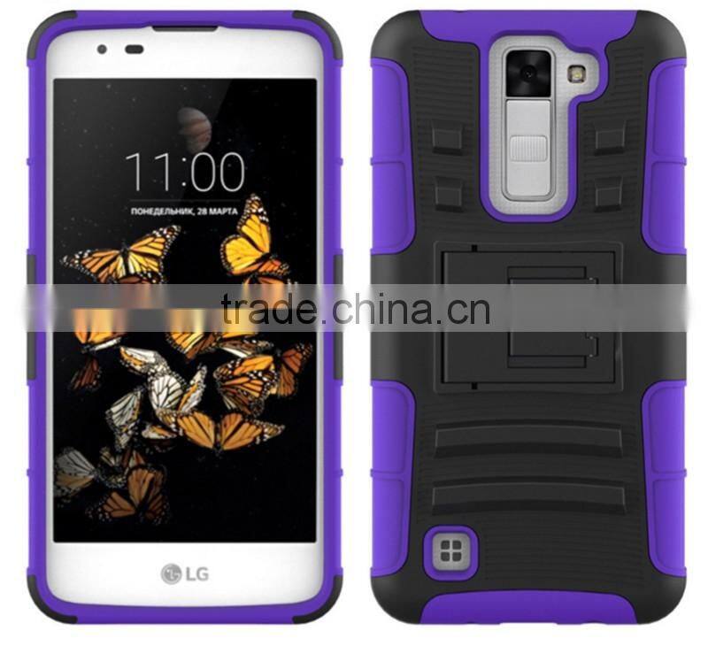 For LG K8 rugged stand silicone bumper mobile case cover with belt clips