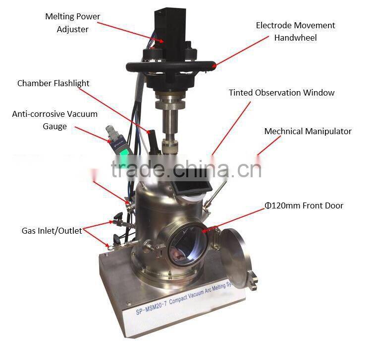 Laboratory Non-consumable Electrode Vacuum Electric Arc Melting Furnace with CE